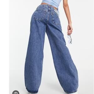 Women's Blue Wide-Leg Jeans